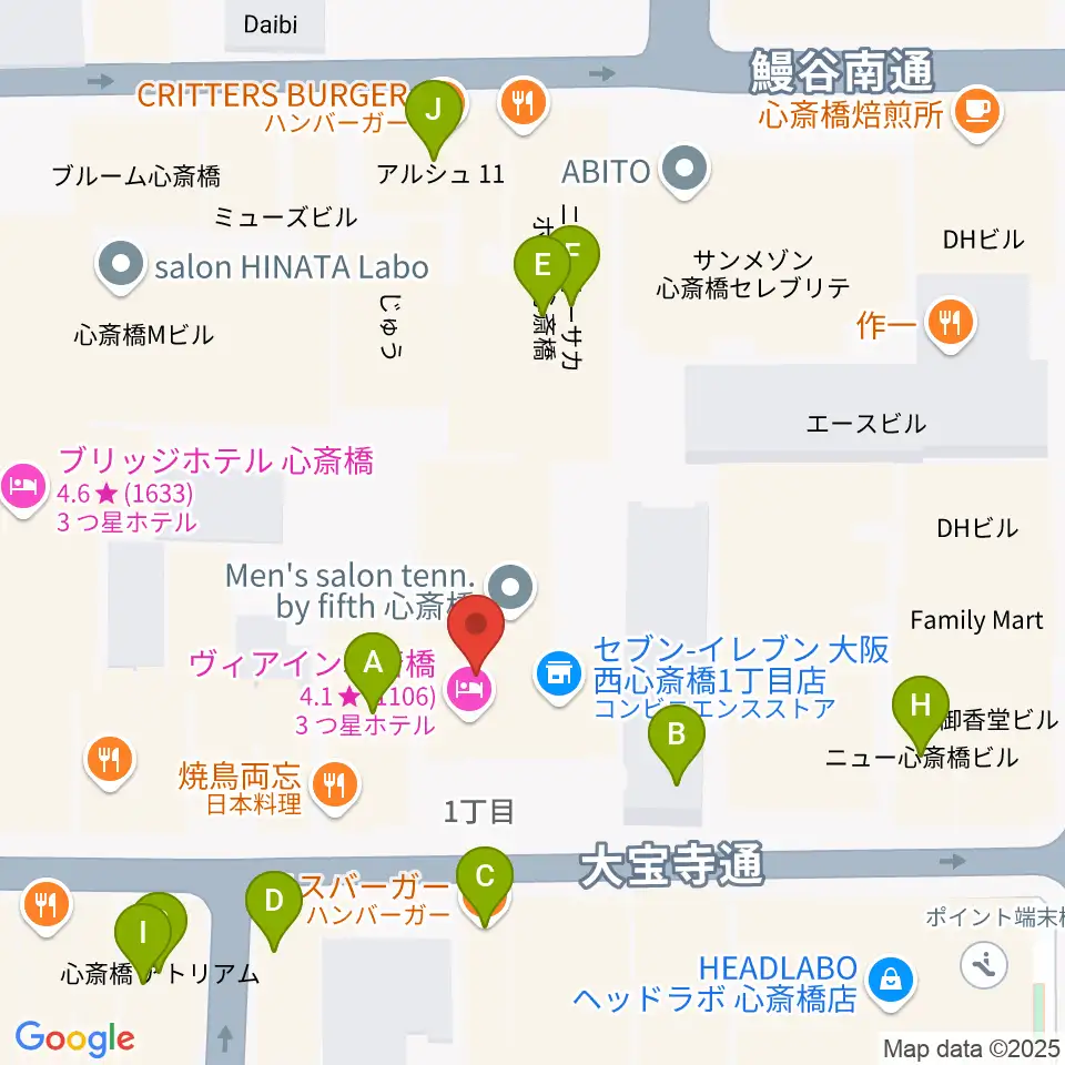三木楽器BASS SIDE周辺のカフェ一覧地図