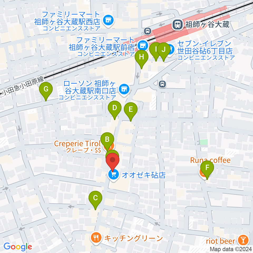 祖師ケ谷大蔵metta周辺のカフェ一覧地図