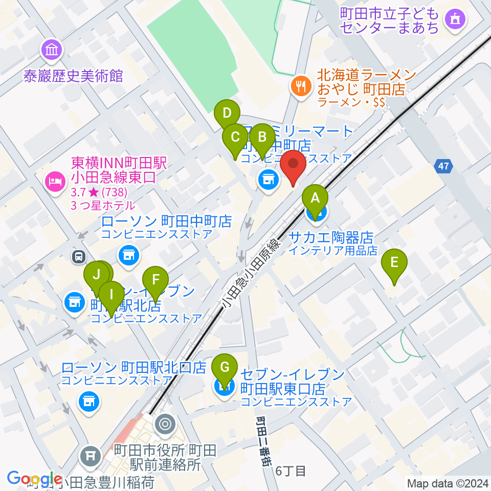 町田INTO THE BLUE周辺のカフェ一覧地図