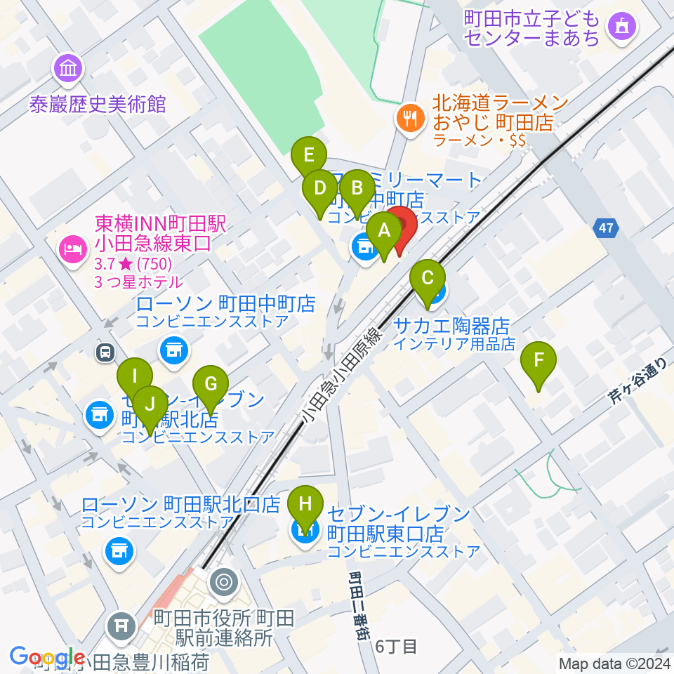 町田INTO THE BLUE周辺のカフェ一覧地図