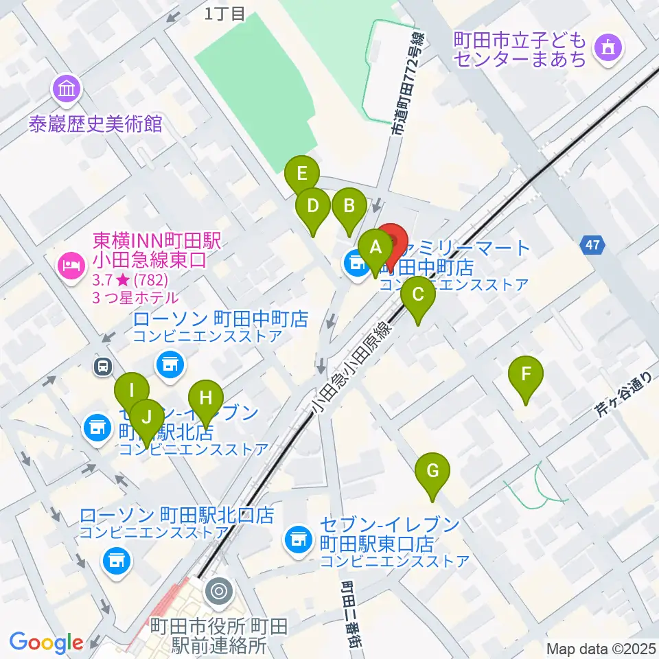町田INTO THE BLUE周辺のカフェ一覧地図