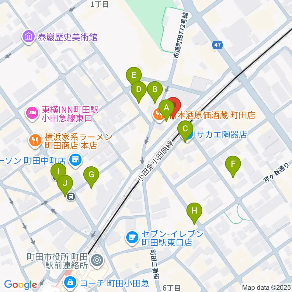 町田INTO THE BLUE周辺のカフェ一覧地図