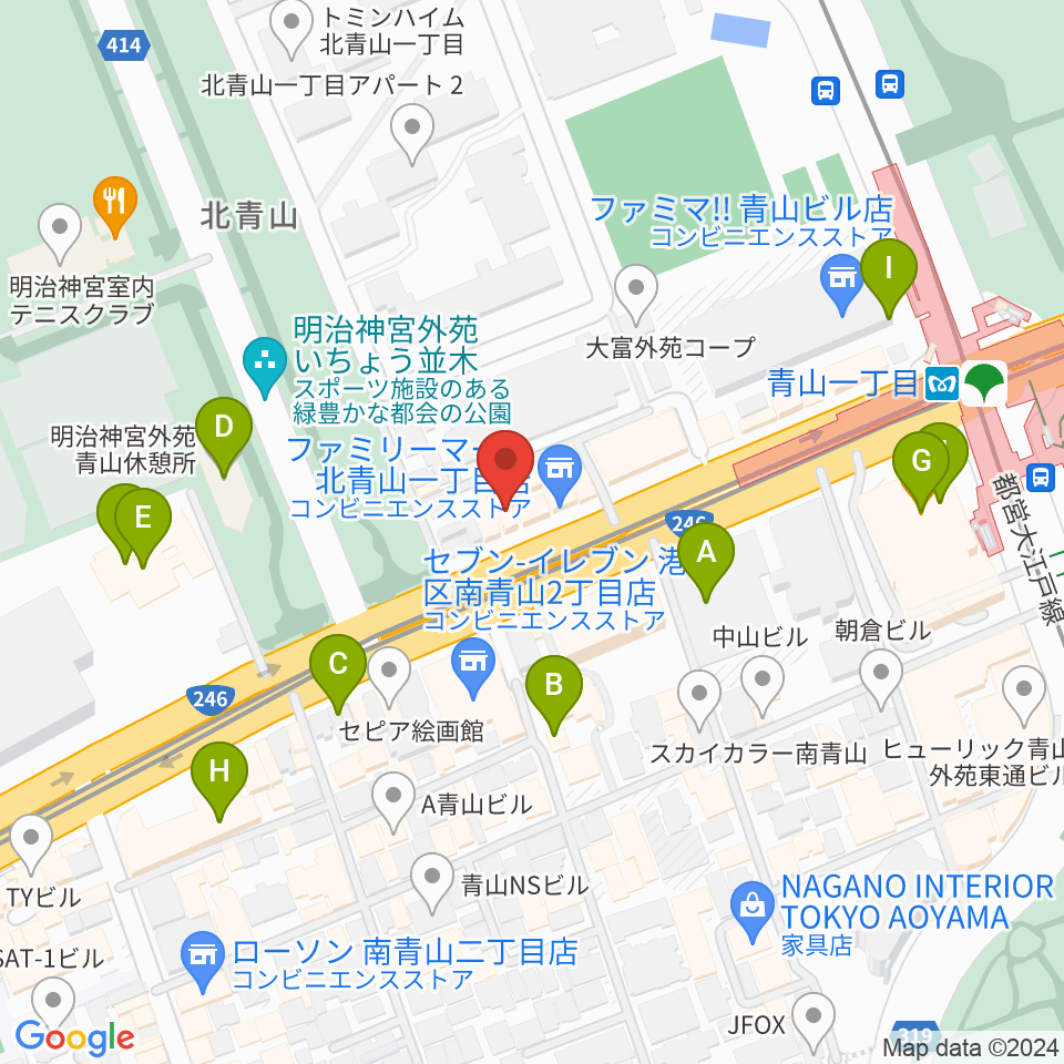 青山RizM周辺のカフェ一覧地図