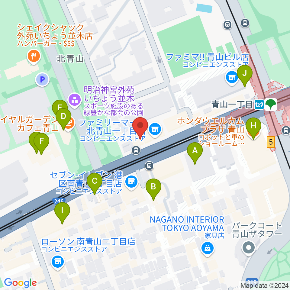 青山RizM周辺のカフェ一覧地図