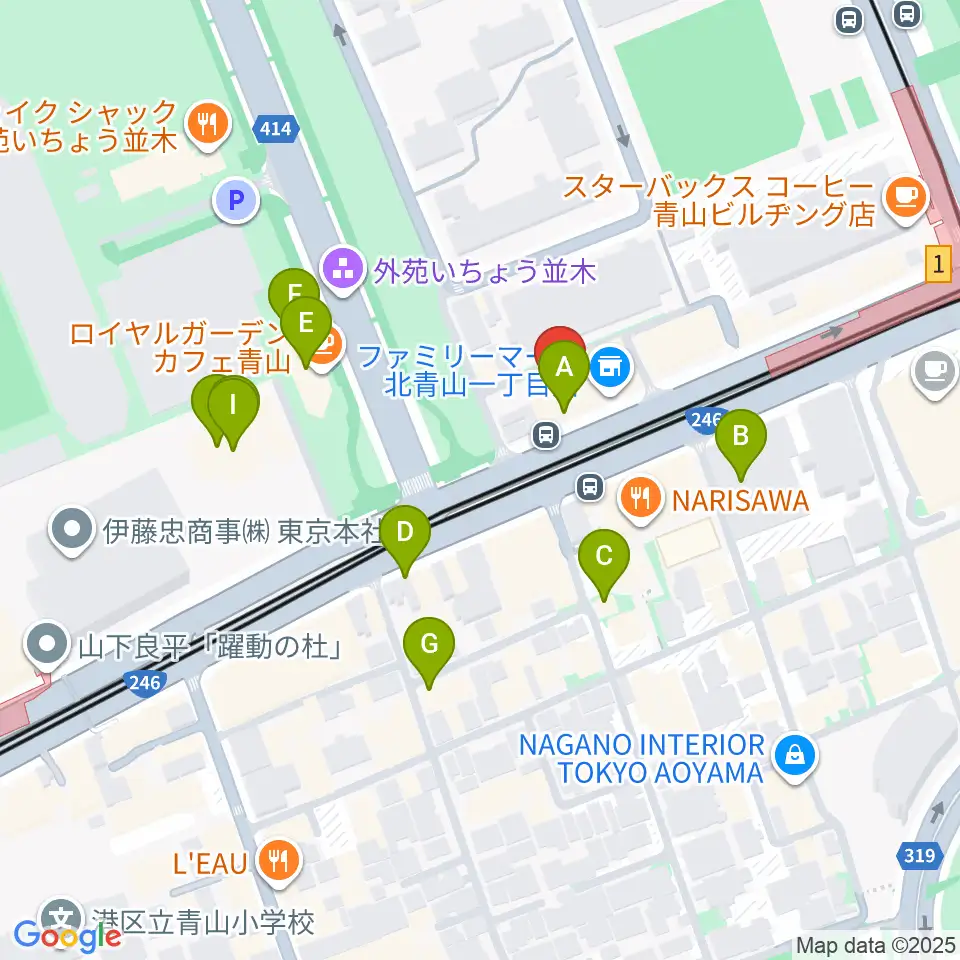 青山RizM周辺のカフェ一覧地図