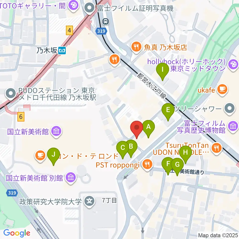 キーストンクラブ東京周辺のカフェ一覧地図
