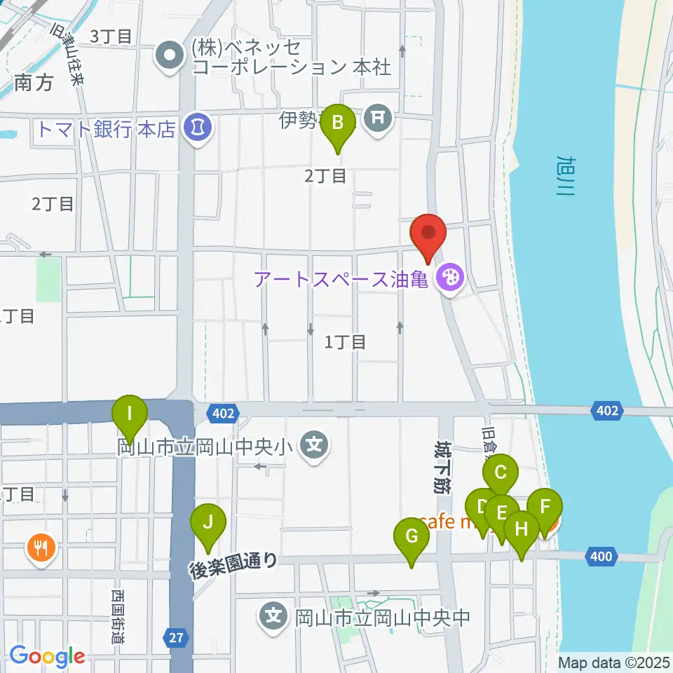 岡山Live Stage Ark周辺のカフェ一覧地図
