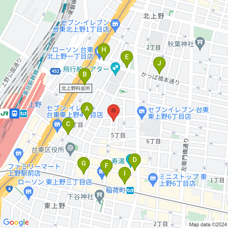 LOVERSION周辺のカフェ一覧地図