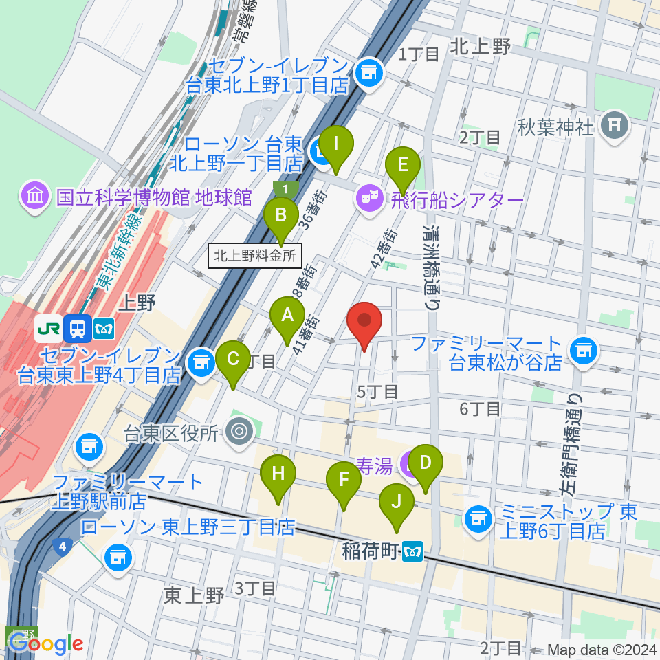 LOVERSION周辺のカフェ一覧地図