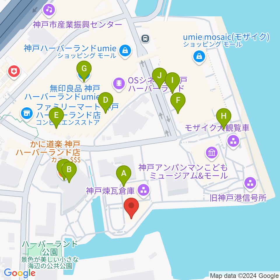 神戸煉瓦倉庫 K-wave周辺のカフェ一覧地図