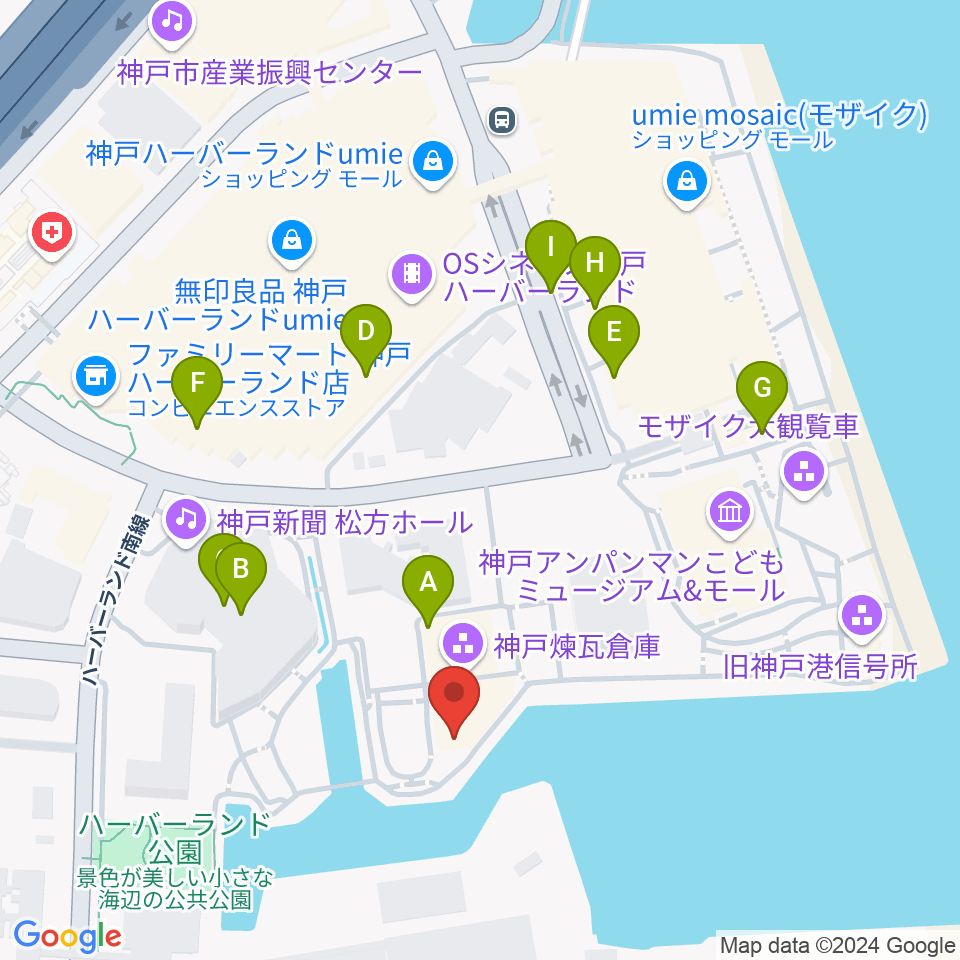 神戸煉瓦倉庫 K-wave周辺のカフェ一覧地図