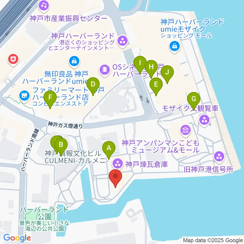 神戸煉瓦倉庫 K-wave周辺のカフェ一覧地図