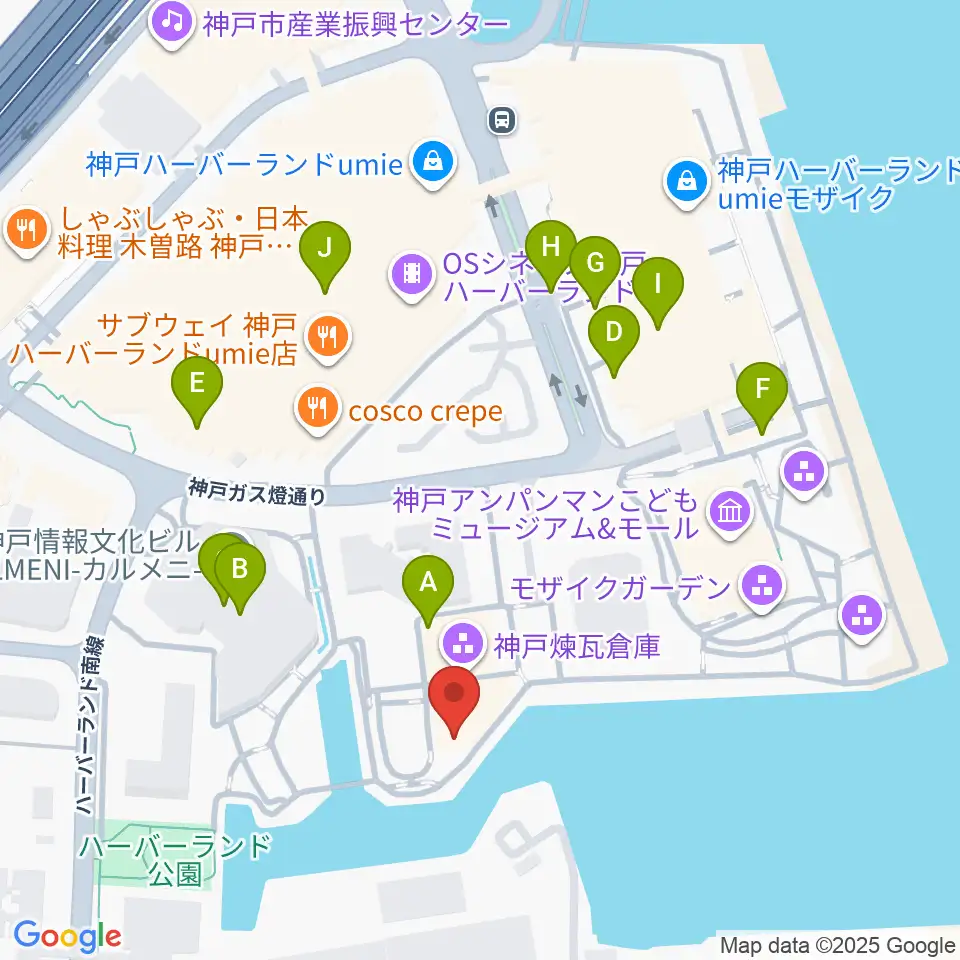 神戸煉瓦倉庫 K-wave周辺のカフェ一覧地図