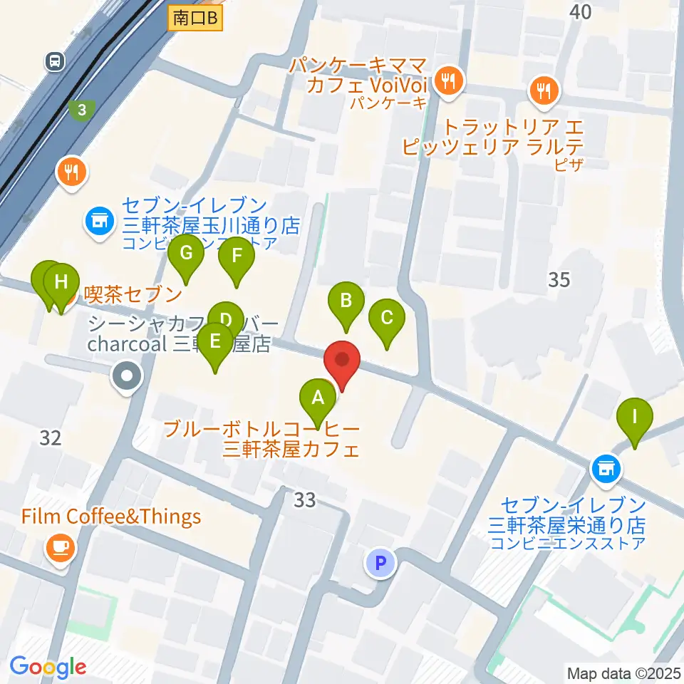 三軒茶屋HEAVEN'S DOOR周辺のカフェ一覧地図