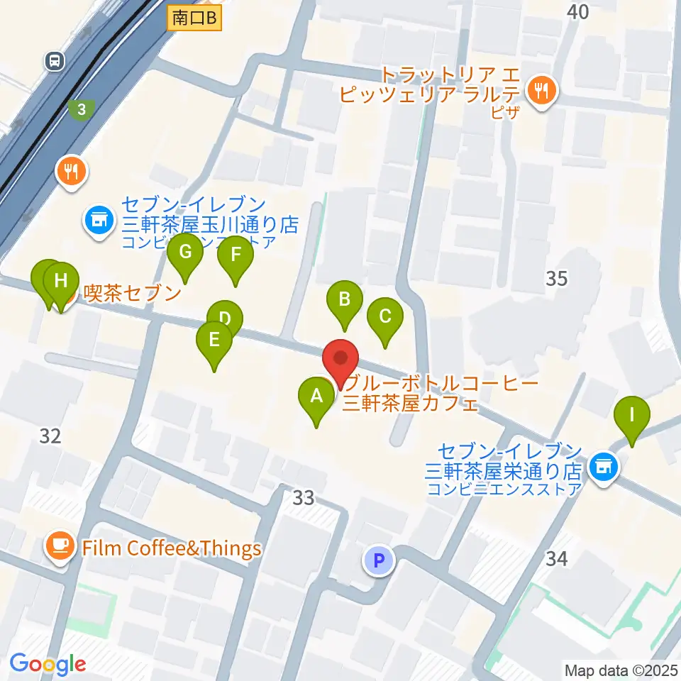 三軒茶屋HEAVEN'S DOOR周辺のカフェ一覧地図