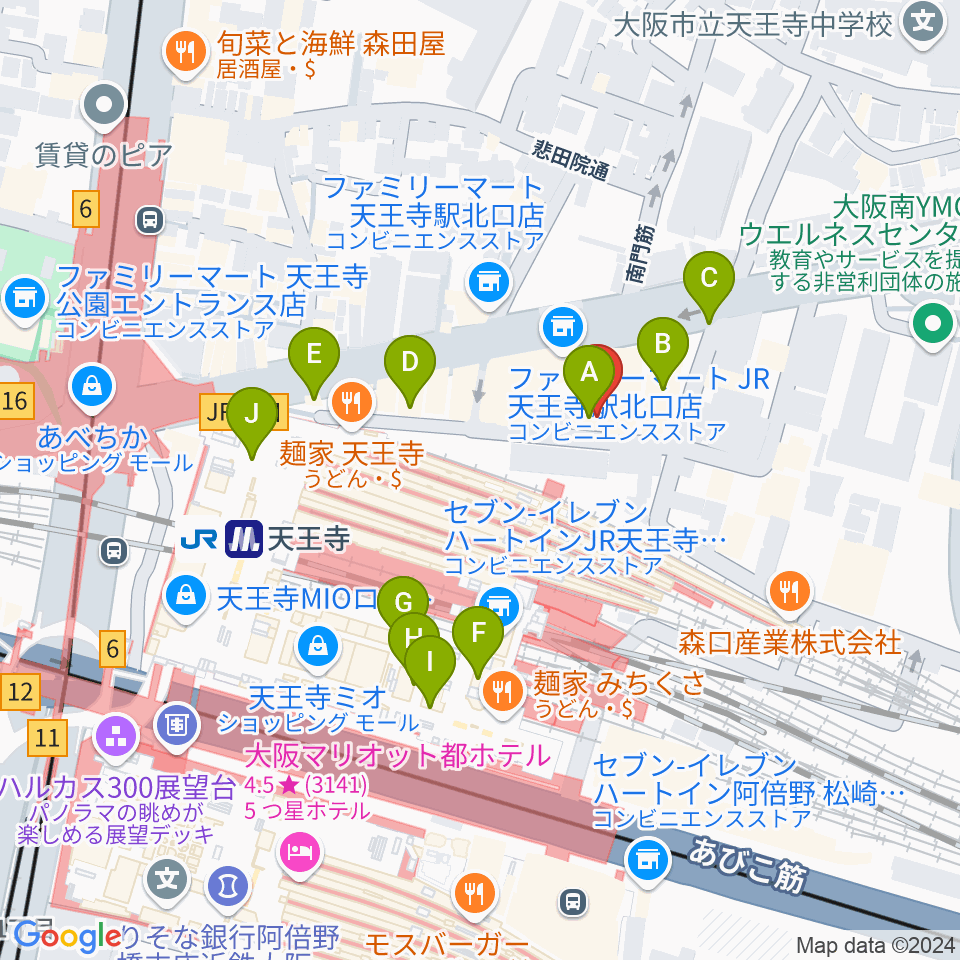 ヤンタスタジオ周辺のカフェ一覧地図