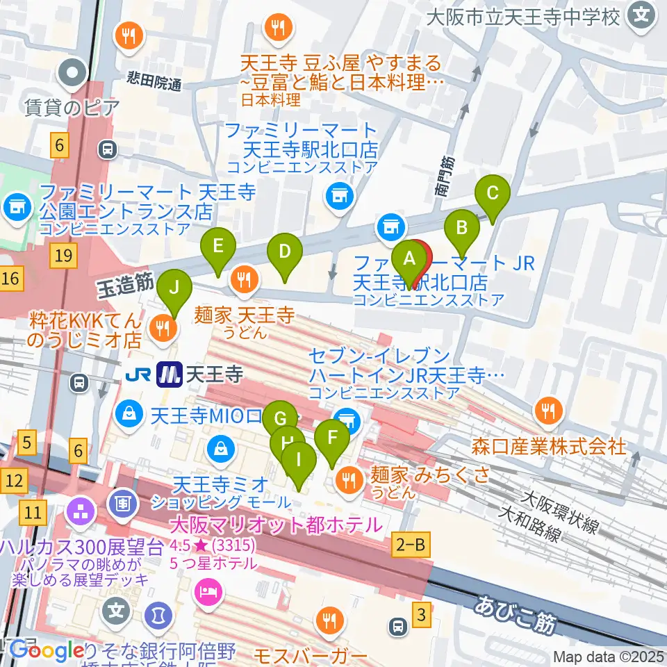 ヤンタスタジオ周辺のカフェ一覧地図