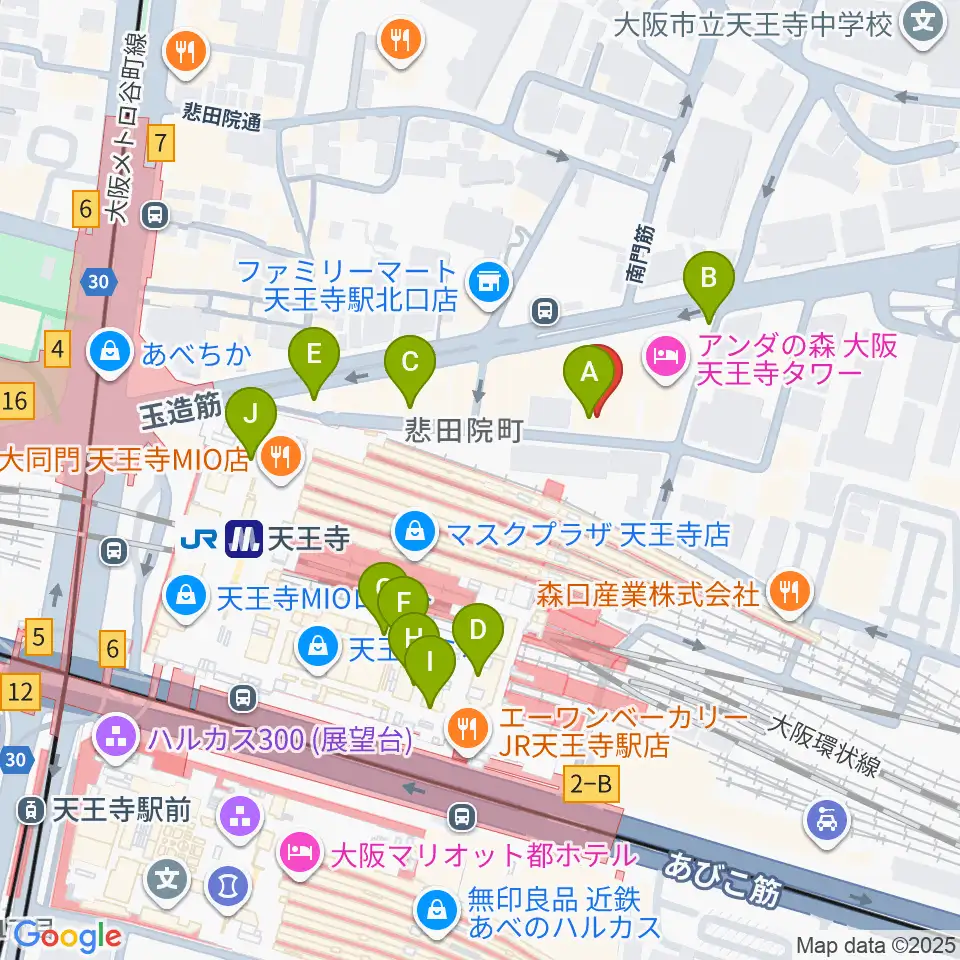 ヤンタスタジオ周辺のカフェ一覧地図