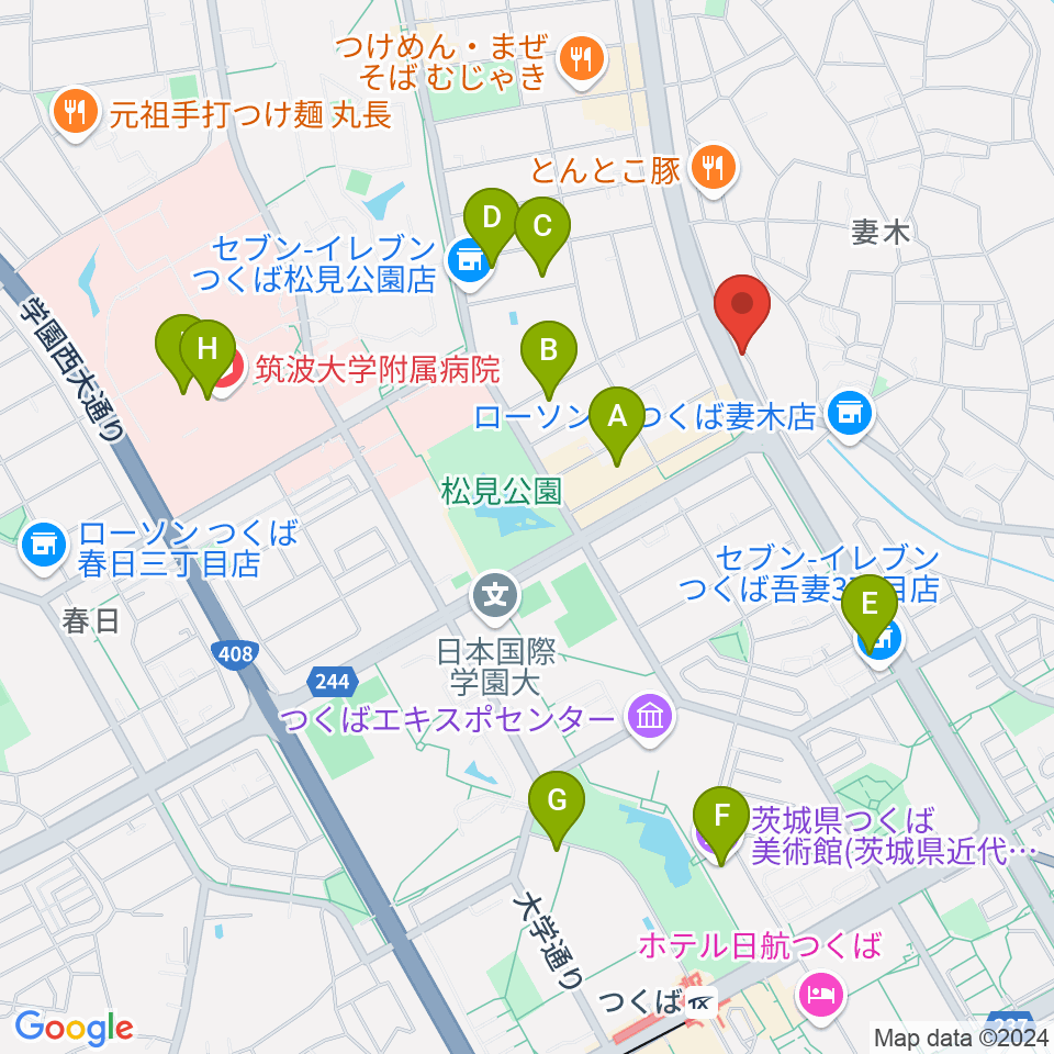 ホソダ興産グランドピアノ練習室周辺のカフェ一覧地図