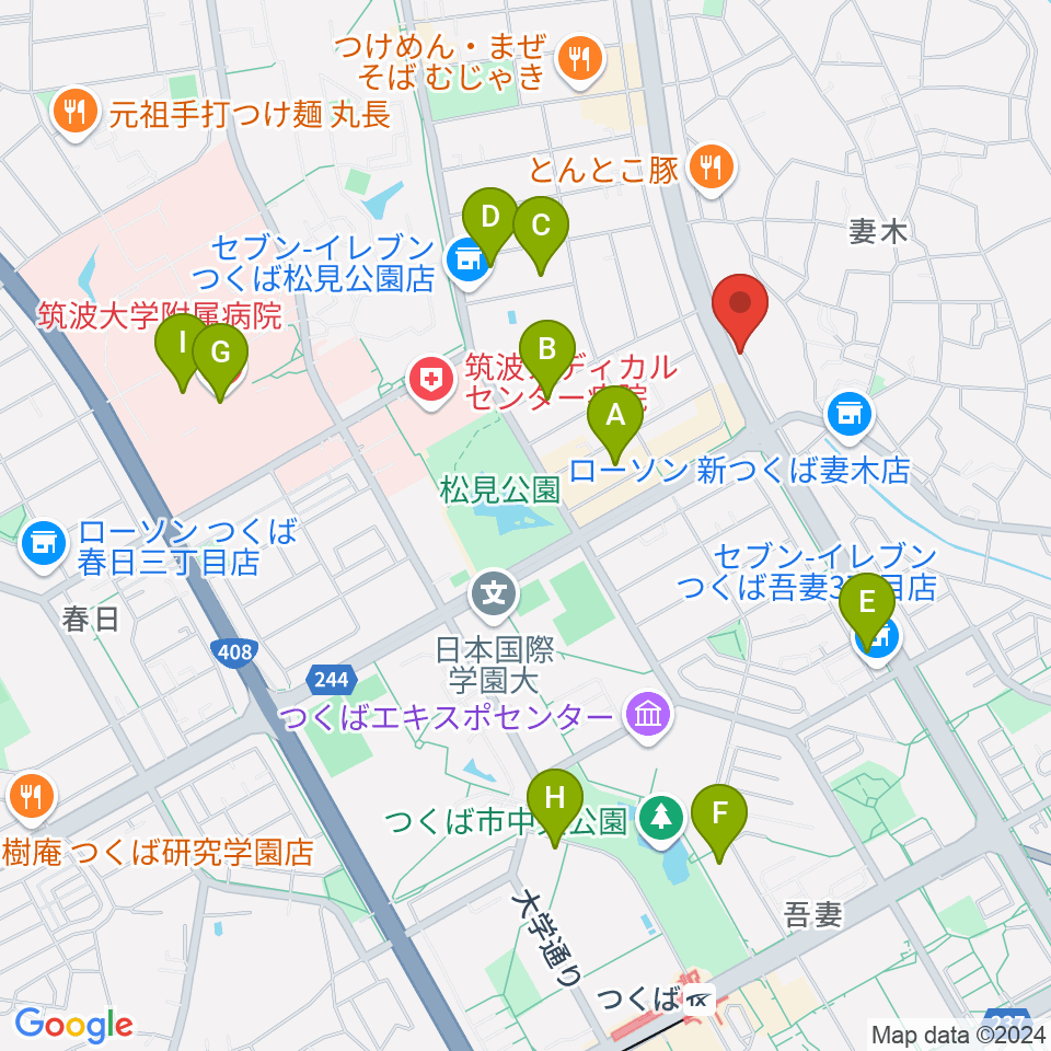 ホソダ興産グランドピアノ練習室周辺のカフェ一覧地図