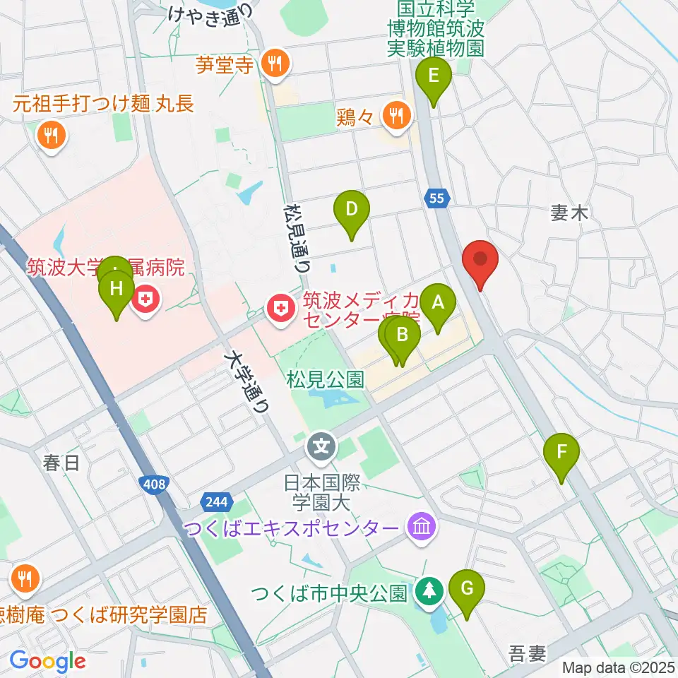 ホソダ興産グランドピアノ練習室周辺のカフェ一覧地図