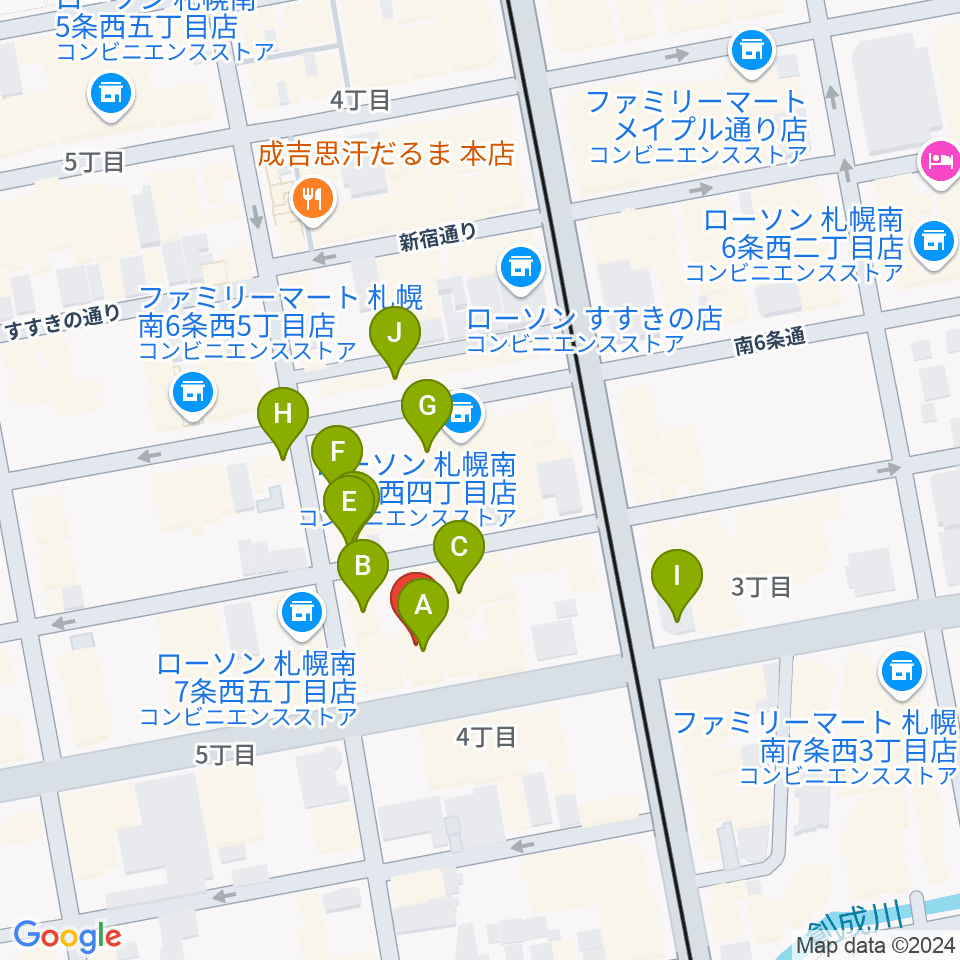 札幌XENON周辺のカフェ一覧地図