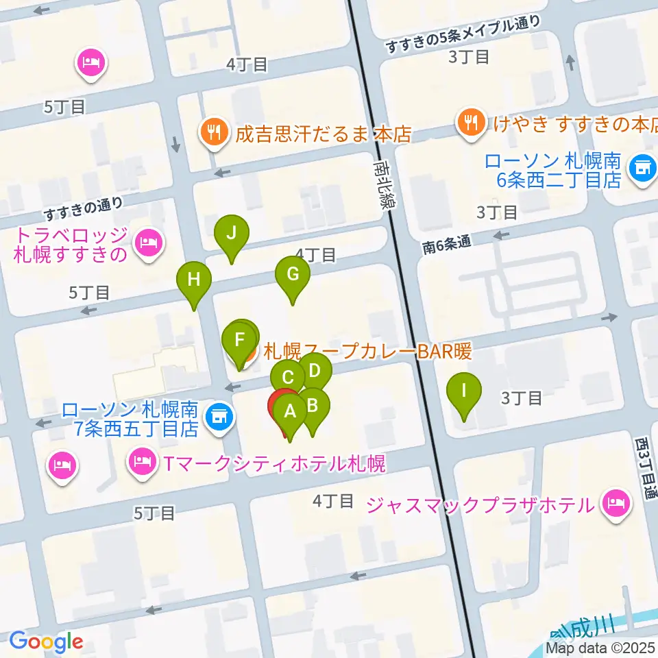 札幌XENON周辺のカフェ一覧地図