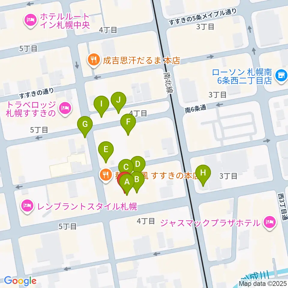 札幌XENON周辺のカフェ一覧地図
