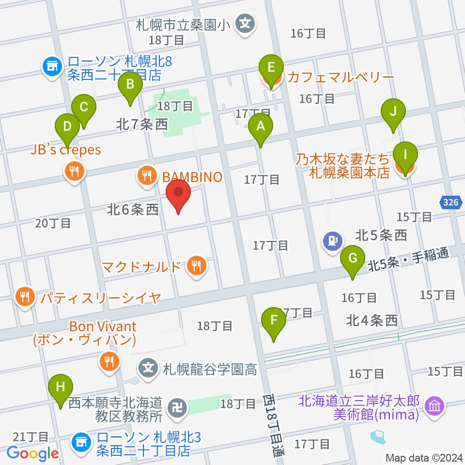 ディスカバリースタジオ周辺のカフェ一覧地図