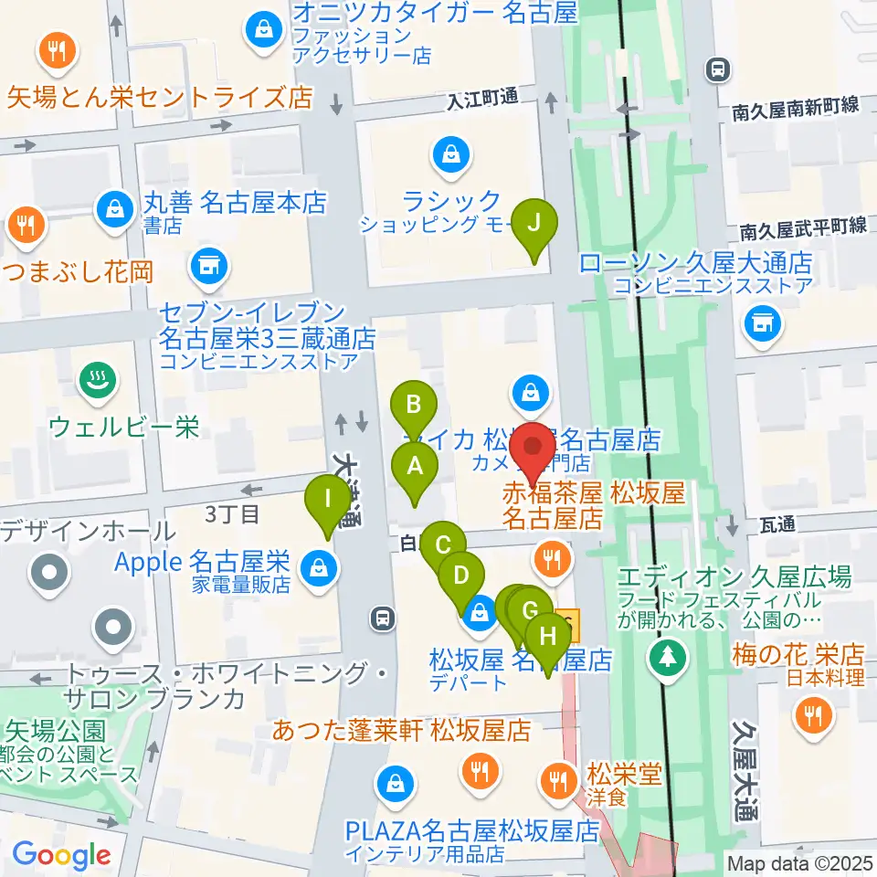 名古屋ReNY limited周辺のカフェ一覧地図