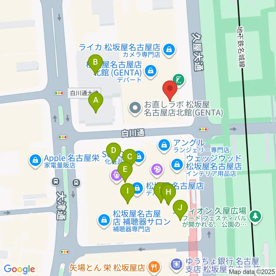 名古屋ReNY limited周辺のカフェ一覧地図