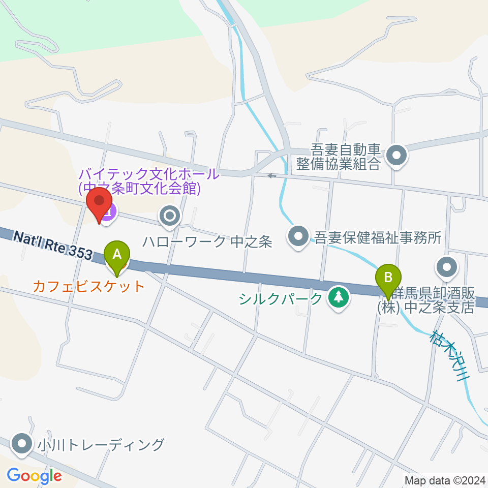 バイテック文化ホール周辺のカフェ一覧地図