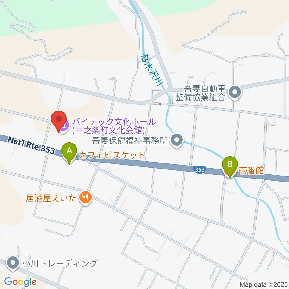 バイテック文化ホール周辺のカフェ一覧地図