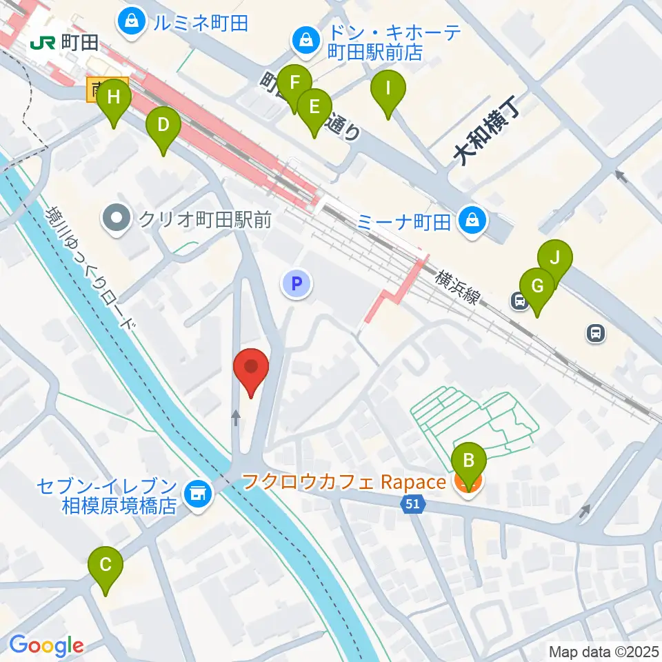 YOKOTA BASE STUDIO周辺のカフェ一覧地図