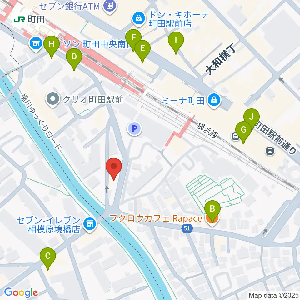 YOKOTA BASE STUDIO周辺のカフェ一覧地図