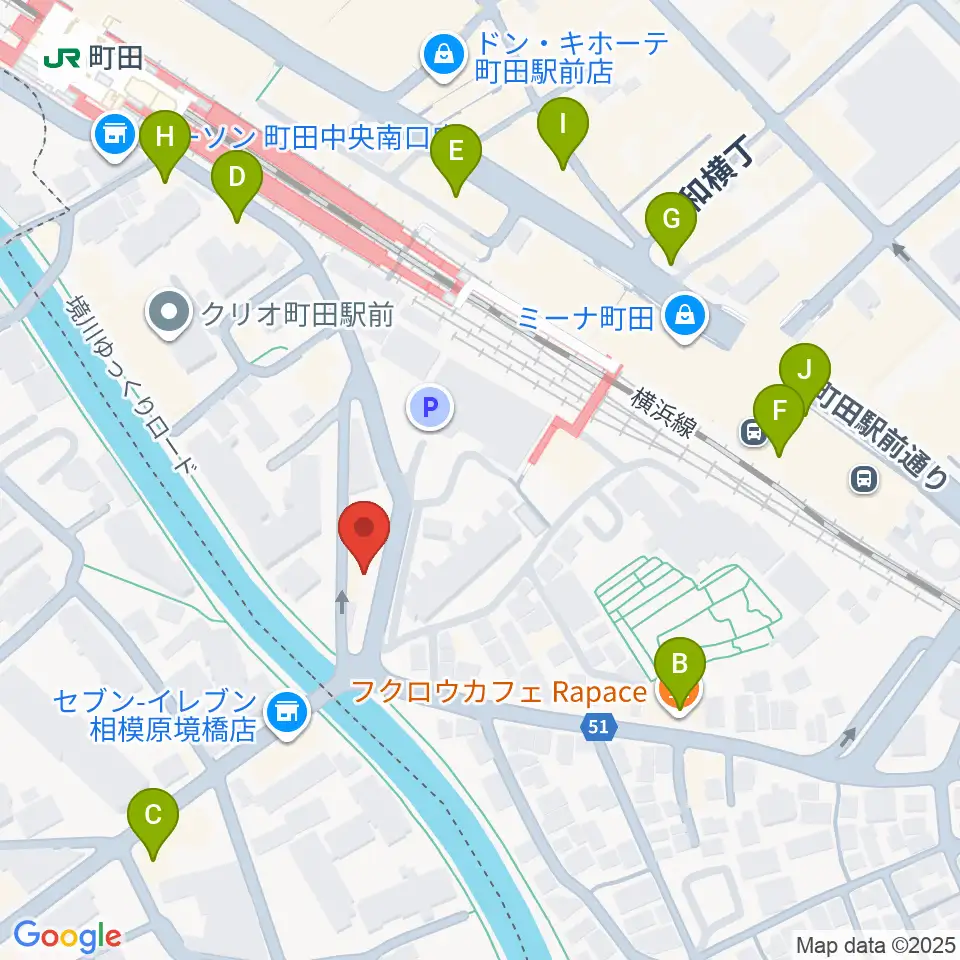 YOKOTA BASE STUDIO周辺のカフェ一覧地図