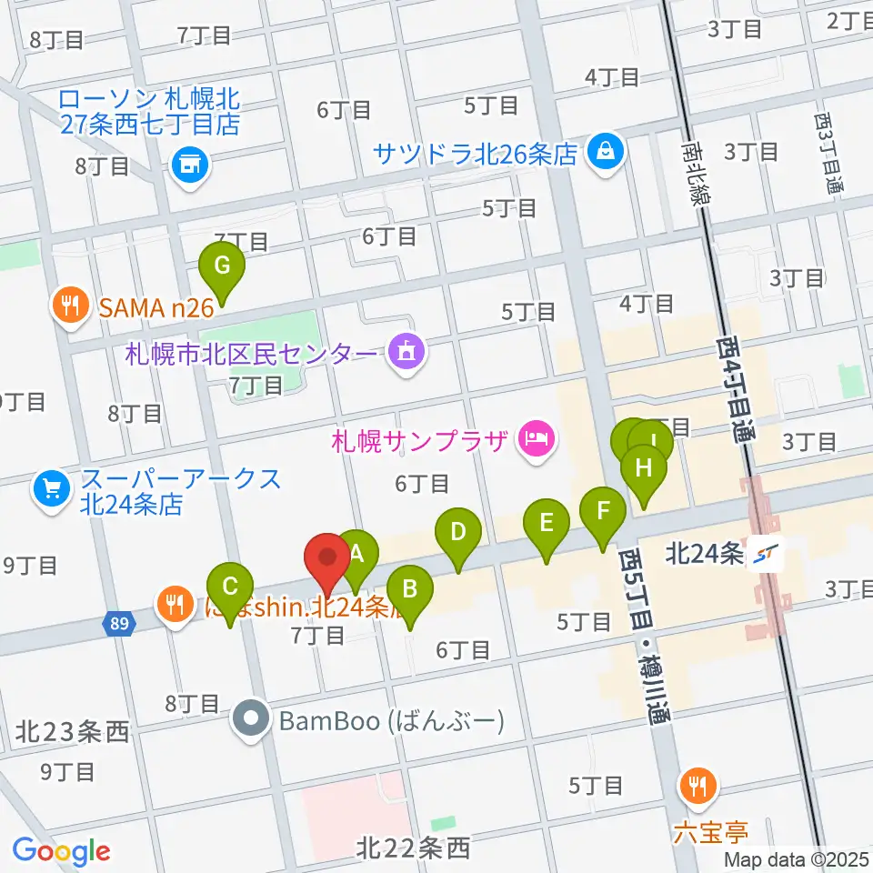 ジングルホール周辺のカフェ一覧地図