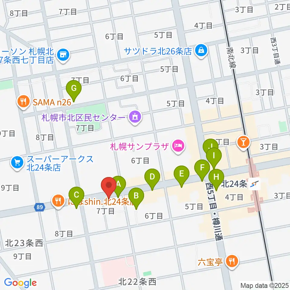 ジングルホール周辺のカフェ一覧地図