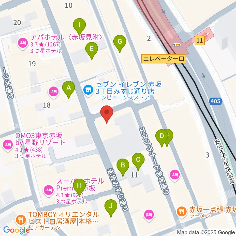 赤坂STAGE-1周辺のカフェ一覧地図