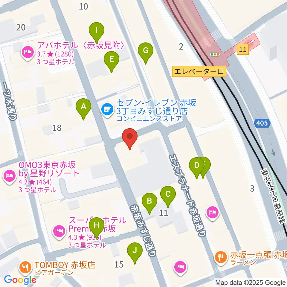赤坂STAGE-1周辺のカフェ一覧地図