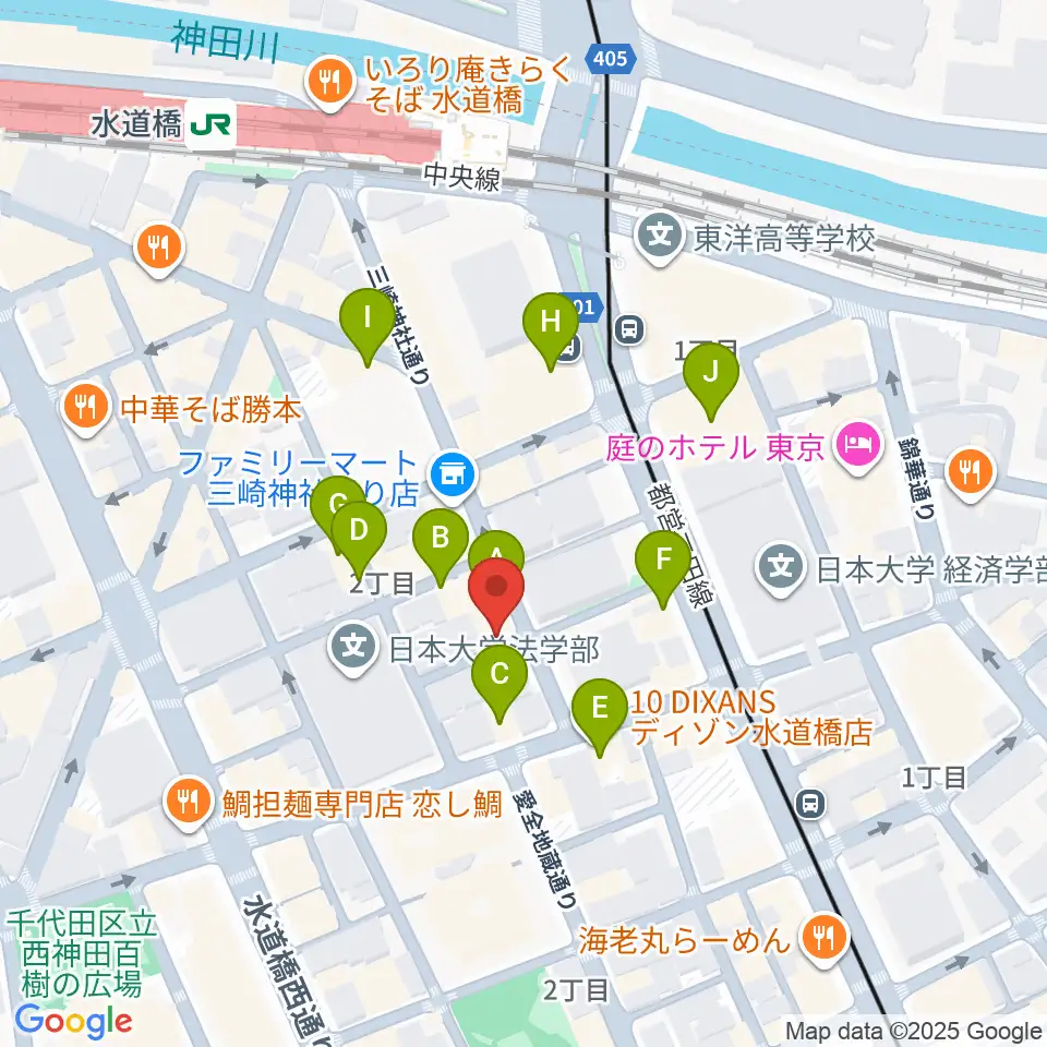 アクアダクトスタジオ周辺のカフェ一覧地図