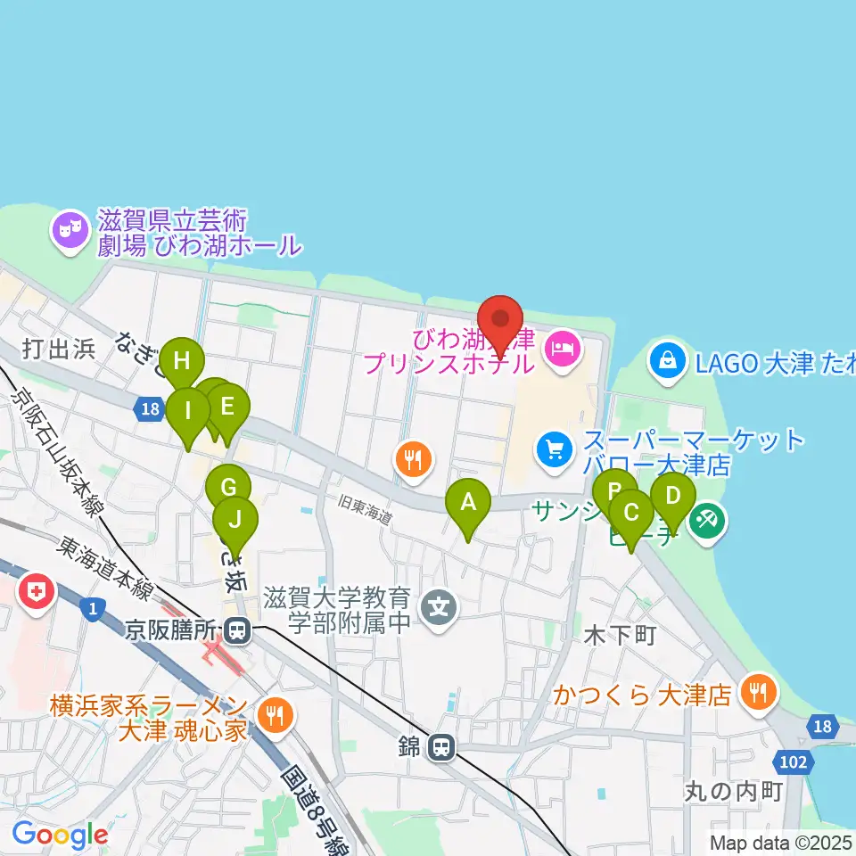 ウカルちゃんアリーナ周辺のカフェ一覧地図