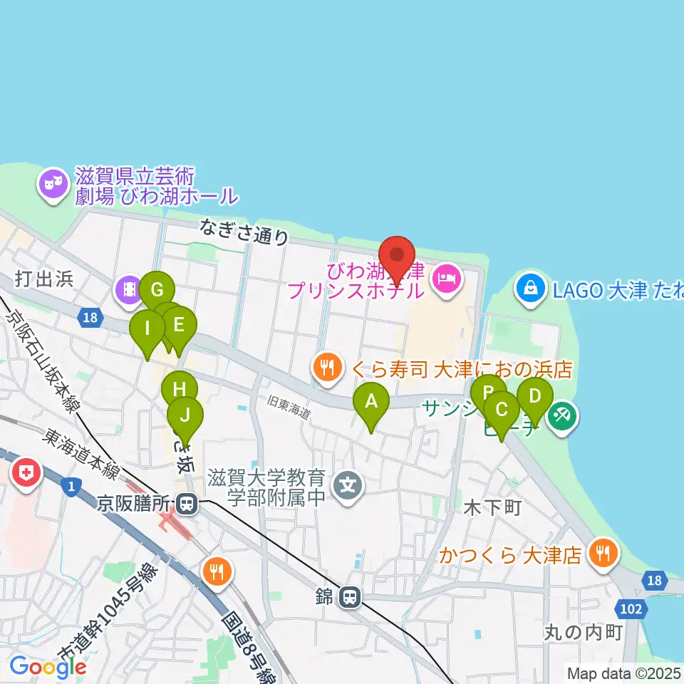 ウカルちゃんアリーナ周辺のカフェ一覧地図