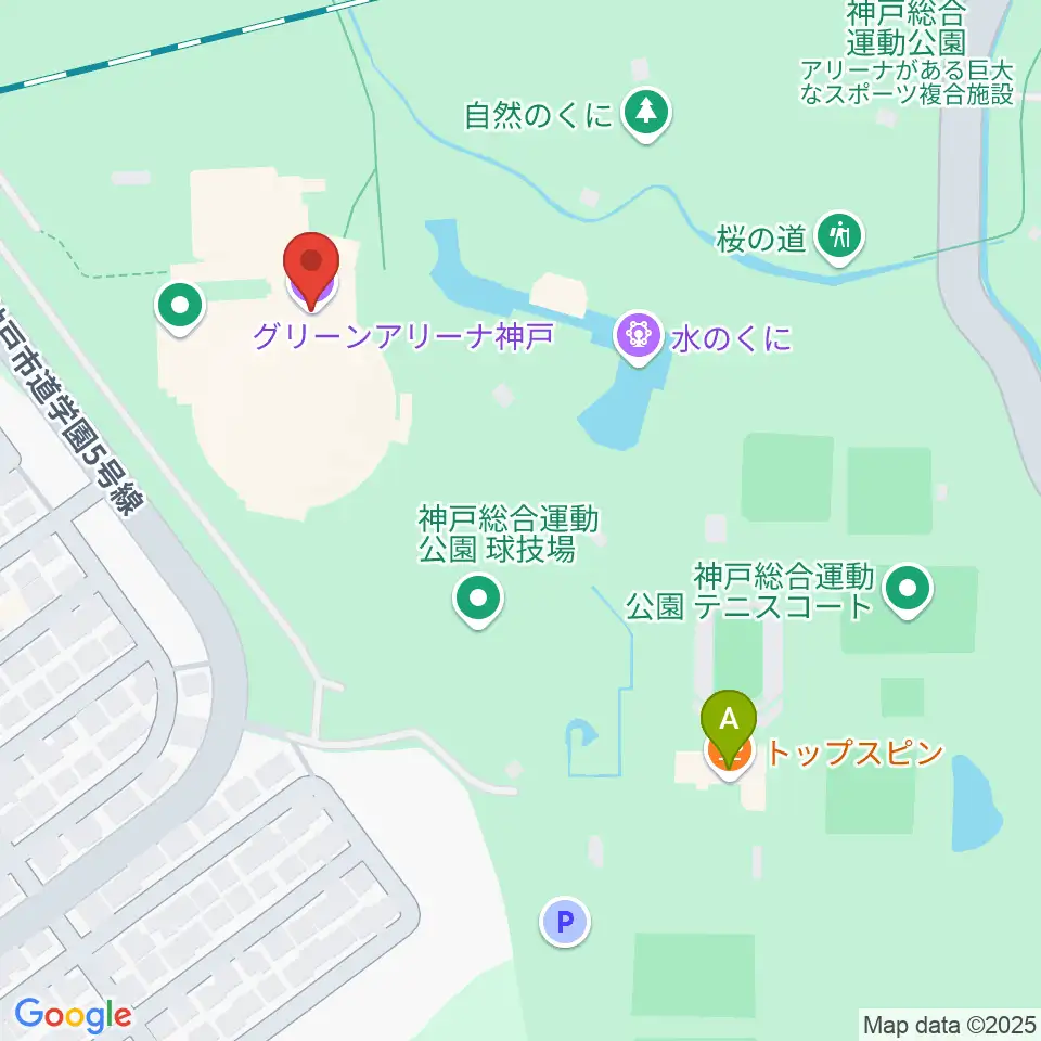 グリーンアリーナ神戸周辺のカフェ一覧地図