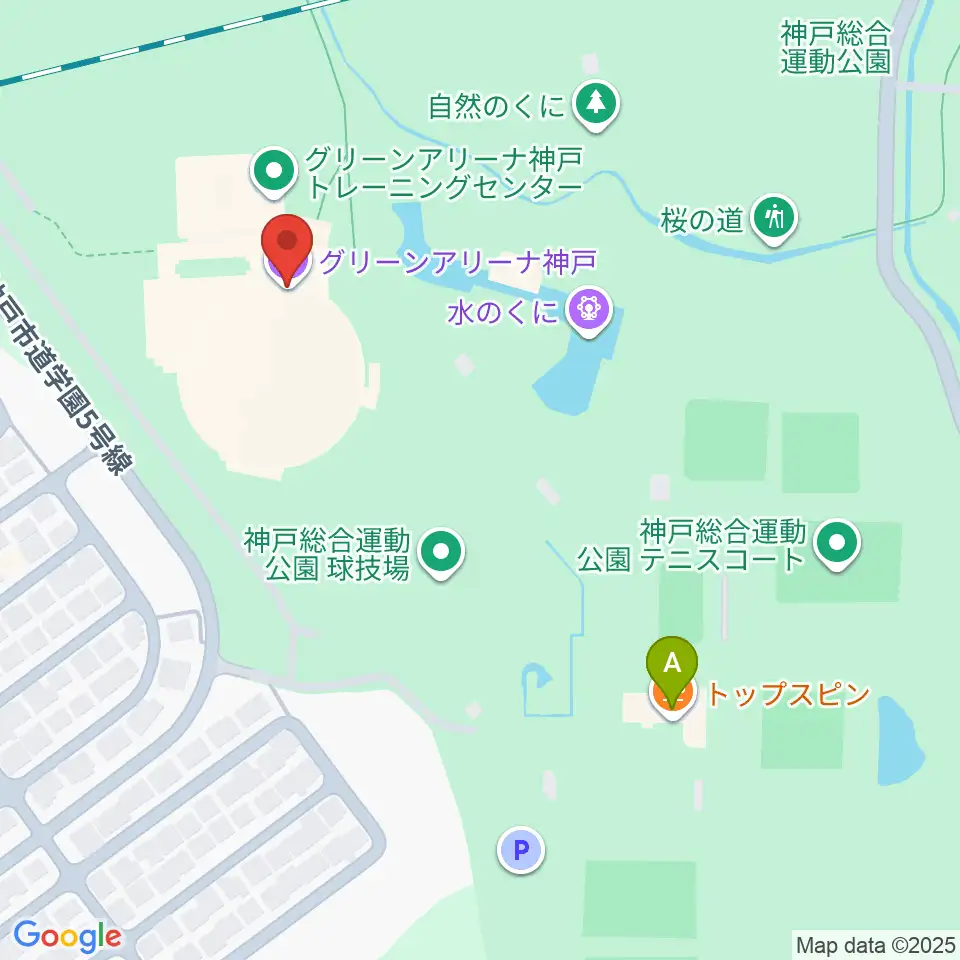 グリーンアリーナ神戸周辺のカフェ一覧地図