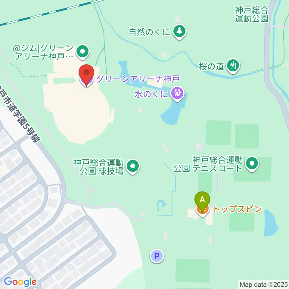 グリーンアリーナ神戸周辺のカフェ一覧地図