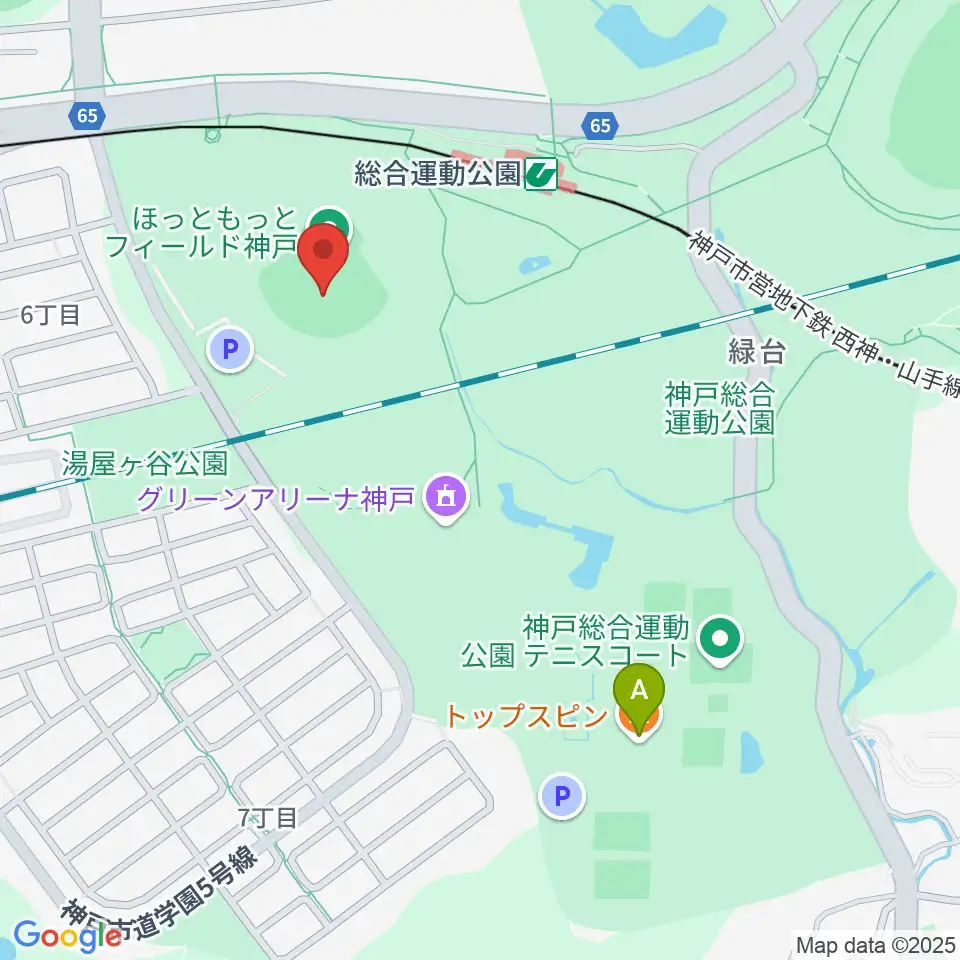 ほっともっとフィールド神戸周辺のカフェ一覧地図