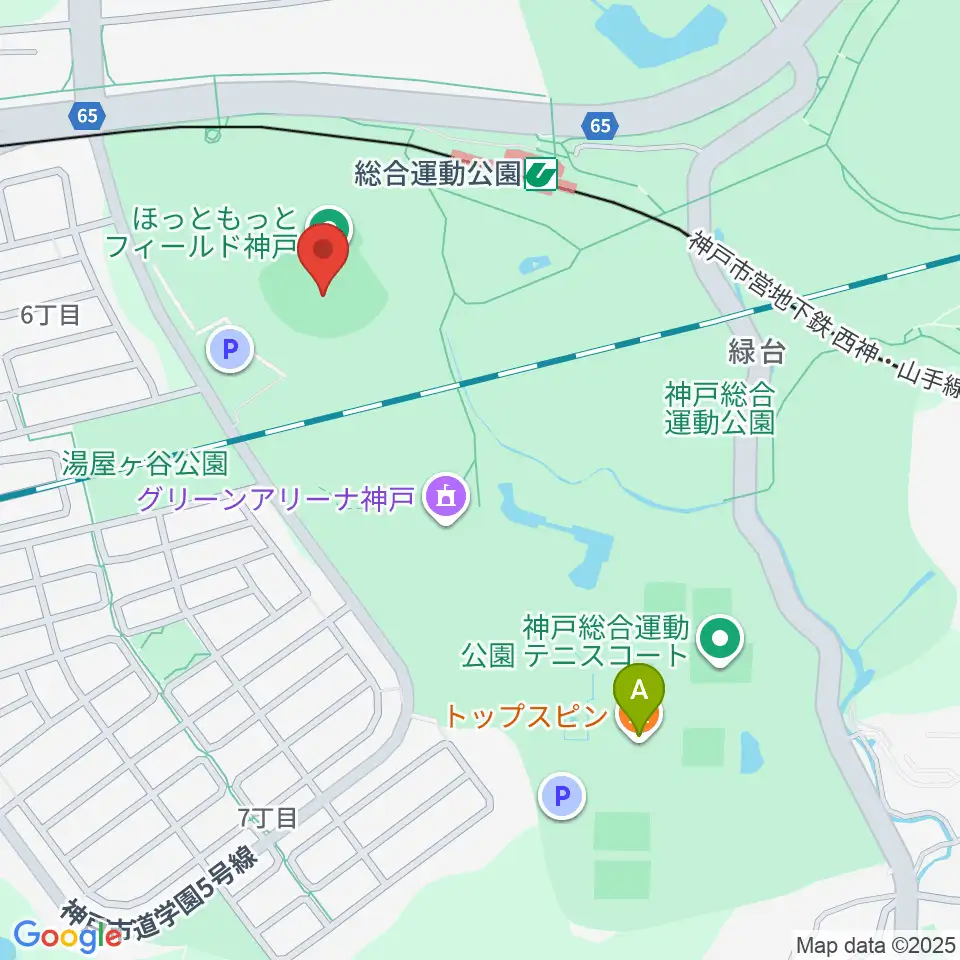 ほっともっとフィールド神戸周辺のカフェ一覧地図