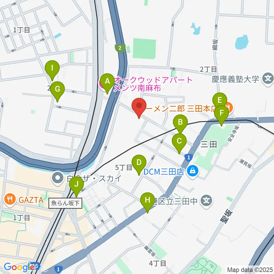 白金高輪セレネb2周辺のカフェ一覧地図