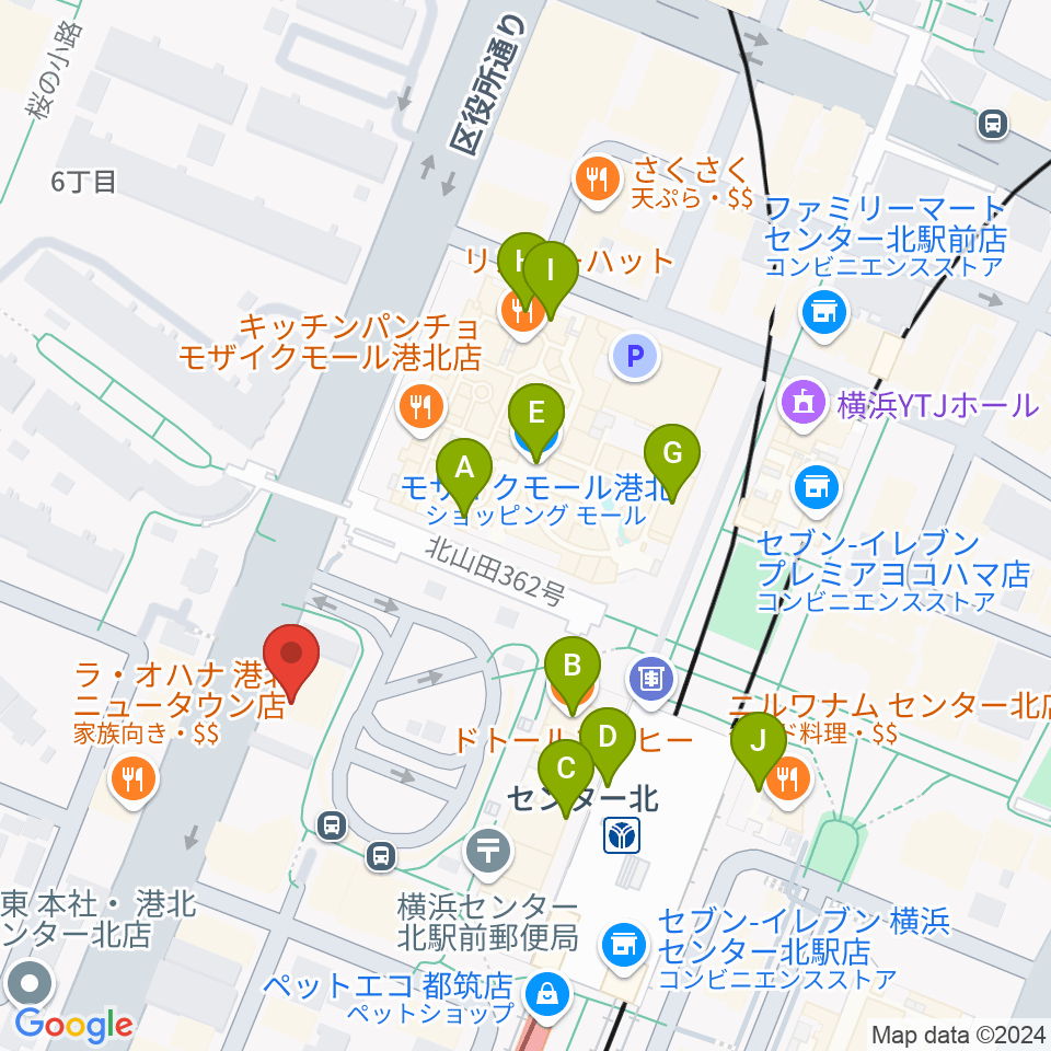 T-Music Yokohama周辺のカフェ一覧地図